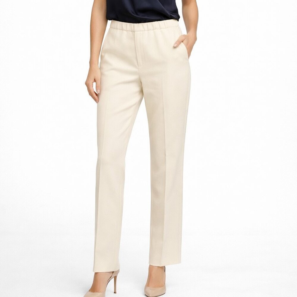 Classiques Entier Cream 100% Wool Pants Women’s NWT Dress Trousers Size 8
